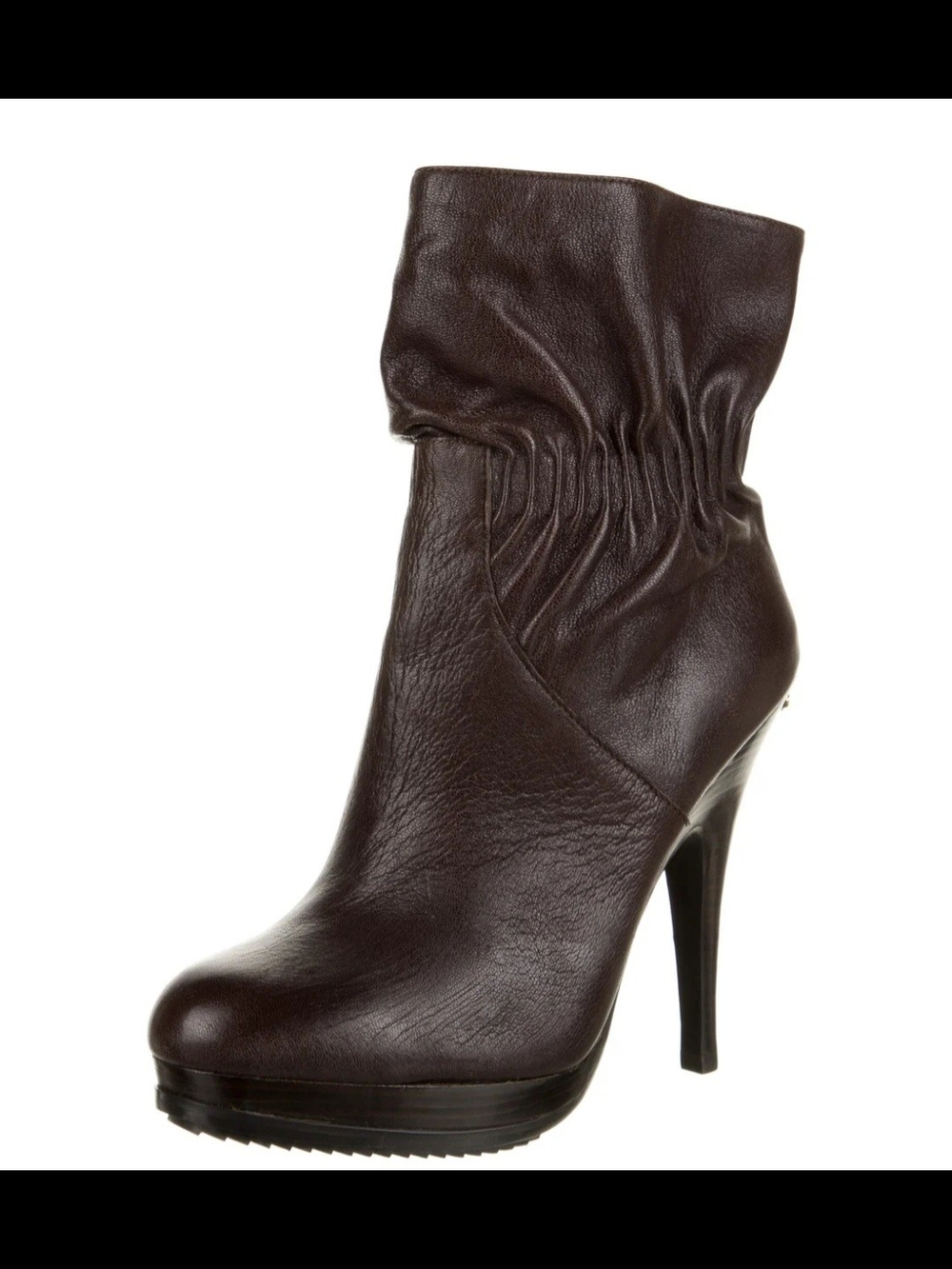 Michael Kors Brown Leather High-Heel Ankle Boot